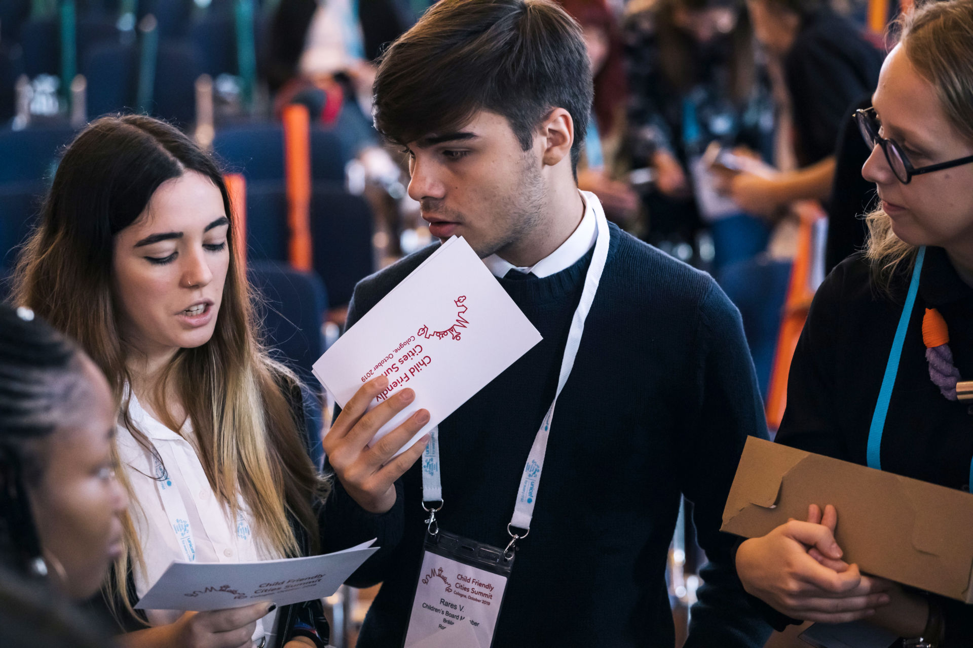 Germany, Cologne, 18.10.2019 - participants.

18th of October 2019
From 15-18 October 2019, UNICEF and the City of Cologne hosted the first international Child Friendly Cities Summit in Cologne, Germany.ÊThe last day of the event saw children and young people present Mayors a manifesto on child friendly cities. In an official ceremony attended by UNICEF Deputy Executive Director Charlotte Petri Gornitzka and Luis Ernesto Pedernera Reyna, Chair of the Committee on the Rights of the Child amongst others, mayors from different countries worldwide signed the Declaration of Cologne to accelerate progress towards improving the lives, opportunities and well-being of children in cities and communities.

During the summit, more than 550 mayors, local leaders, technical experts, children and young people from over 60 countries worldwide joined hands to discuss how to make their cities and communities a better place for children and young people. 

The aim of the summit: to send a signal to the world to create cities and communities that are fit for children.




Marcel Wogram for UNICEF.

From 15-18 October 2019, UNICEF and the City of Cologne hosted the first international Child Friendly Cities Summit in Cologne, Germany. The Summit brought together mayors, local leaders, technical experts, children and young people from Child Friendly Cities around the world to discuss innovative approaches to advance child rights through local commitment and to identify and exchange good practices at the local level. 

This content package contains photos, short video interviews with young people and keynote speakers at the Summit, as well as coverage of the Inspire Awards ceremony.