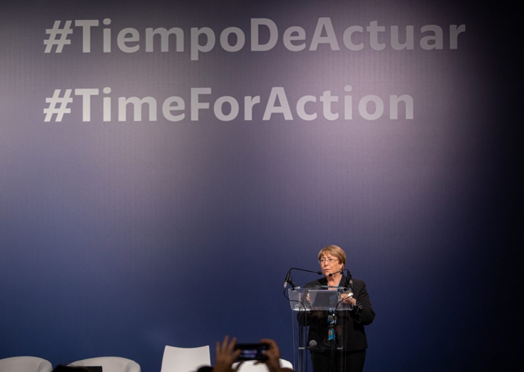 Michelle Bachelet en la COP25 / UNICEF España/2019/Adrián Herrero