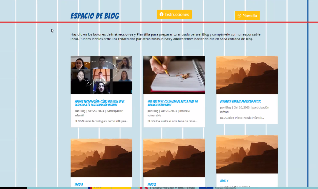 Parte del blog de la herramienta de participación para grupos locales